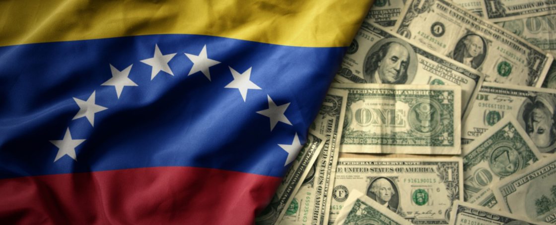 Big,Colorful,Waving,National,Flag,Of,Venezuela,On,A,American