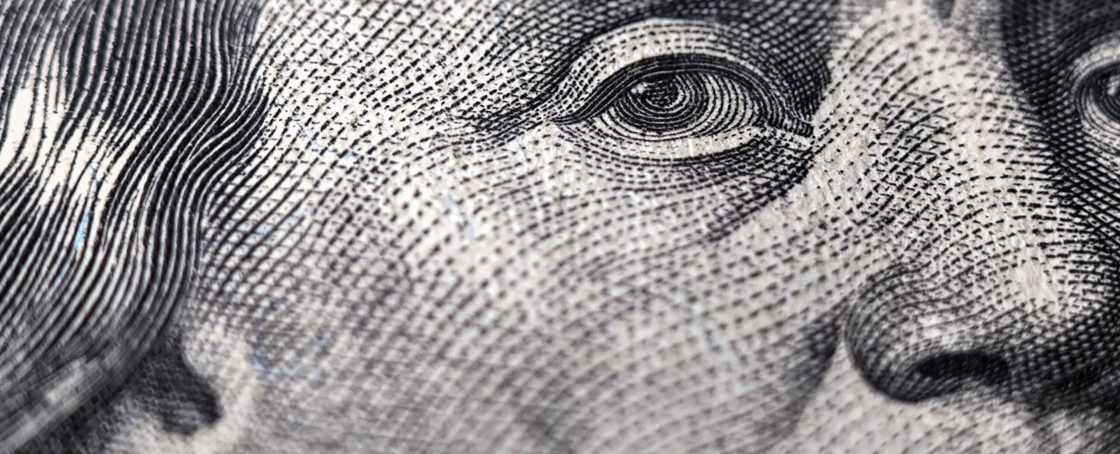 100,Dollar,Bill,With,Benjamin,Franklin,Face,Macro,Shot.,Close